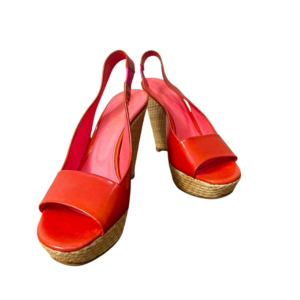 Jil Sanders Leather Pink Wedges EU37 ORIGINAL preloved second