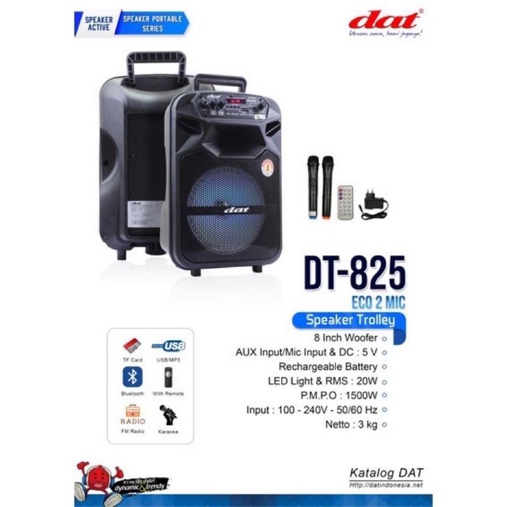 SPEAKER PORTABLE DAT DT 825 ECO 8 INCH ORIGINAL DAT DT 825ECO 2 MIC