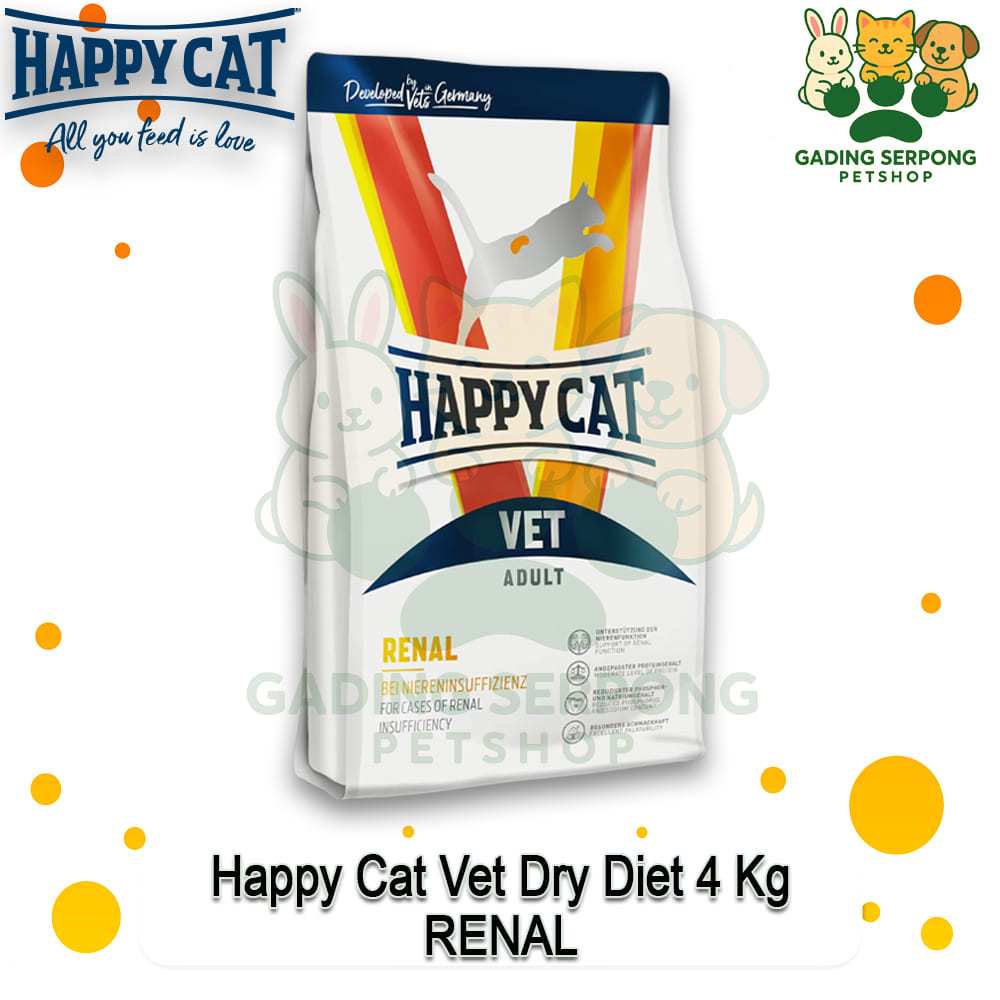 Happy Cat Vet Renal 4 KG | Happy Cat Vet Renal Dry Food Makanan Kucing 4kg