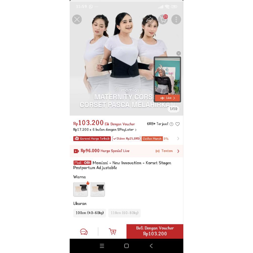 korset momiasi pasca melahirkan preloved