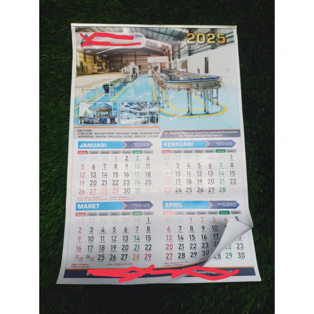 KALENDER DINDING CUSTOM 4 dan 6 LEMBAR