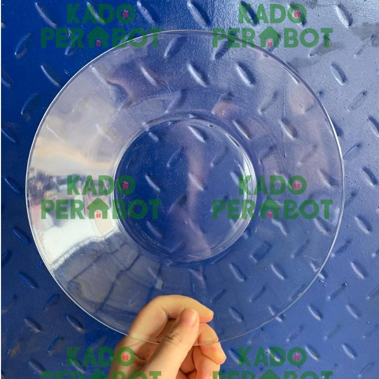 Piring Kaca Bening Jumbo Estetik -Piring Kaca POLOS - Piring Tebal - Piring Beling Tanpa Motif - Pir