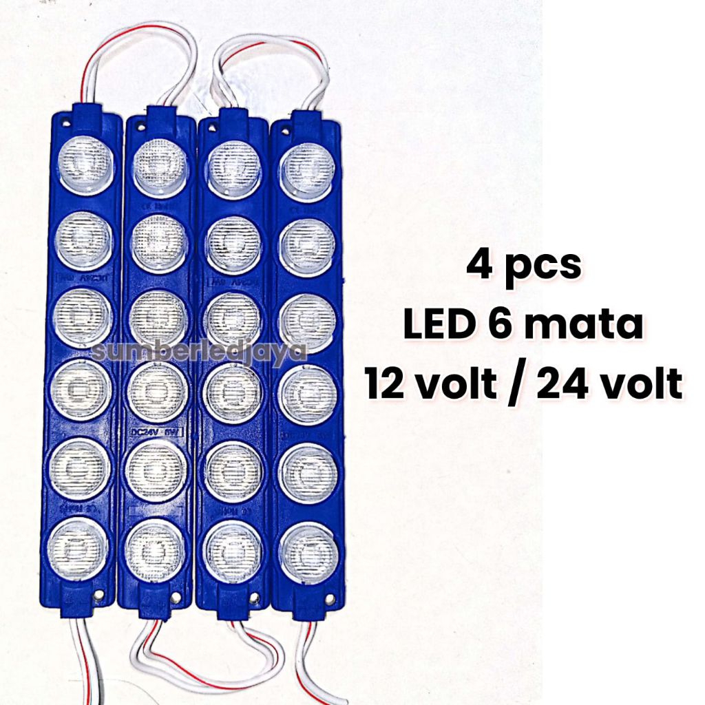 4 pcs lampu LED 6 mata 12 volt 24 volt LED kolong truk bus motor mobil
