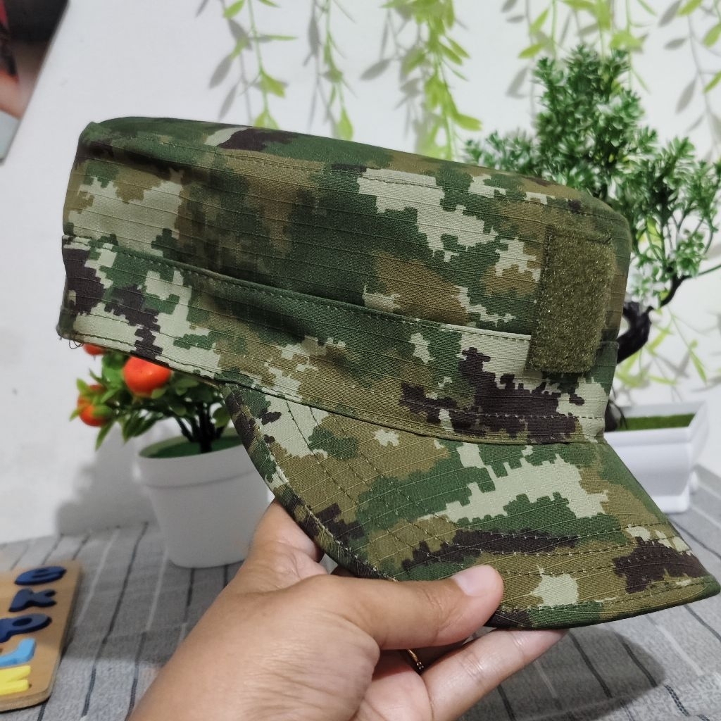 topi pet pdl TNI loreng terbaru | topi pet loreng sage green new produk