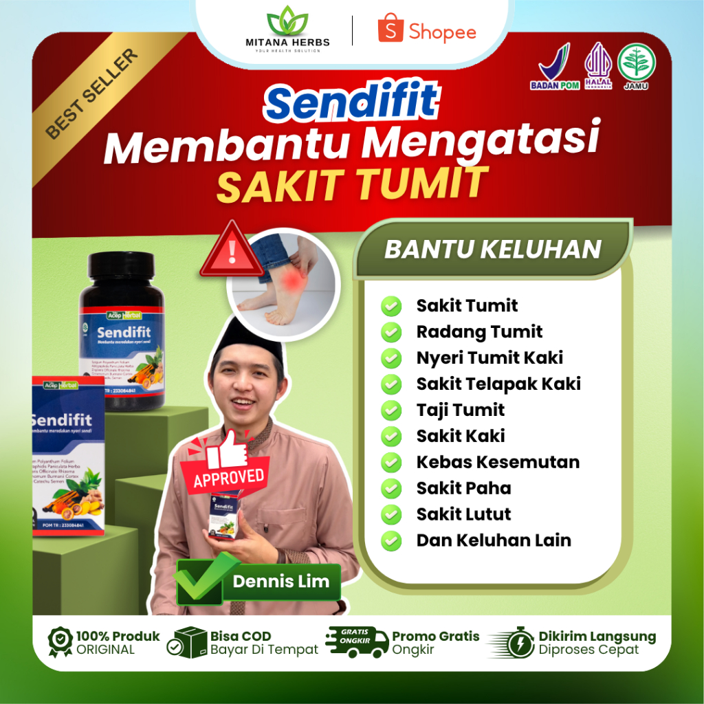 Sendifit Obat Sakit Tumit, Radang Tumit, Nyeri Tumit Kaki, Sakit Telapak Kaki, Taji Tumit, Obat Saki