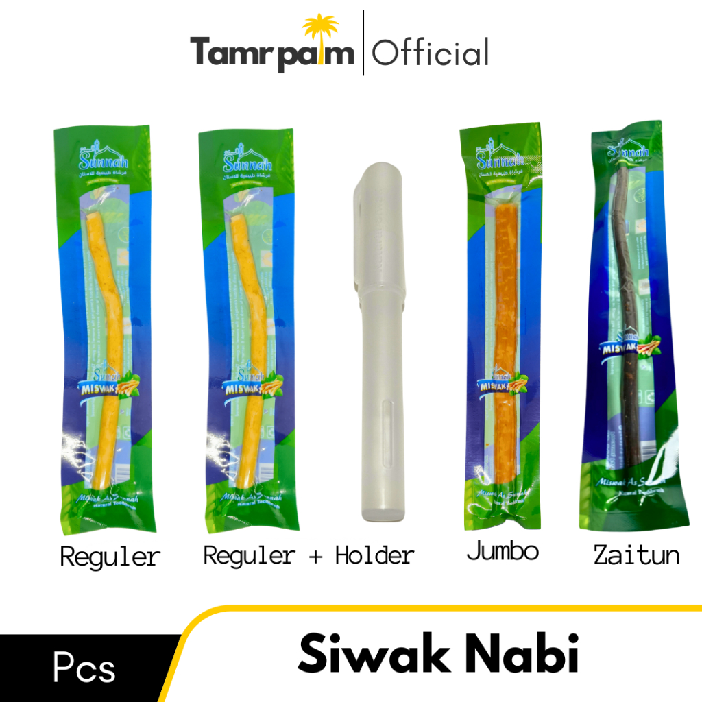 Kayu Siwak 1 Pcs Asli Rasulullah Original 100% Miswak Jumbo Besar Plus Holder Zaitun Hitam Premium