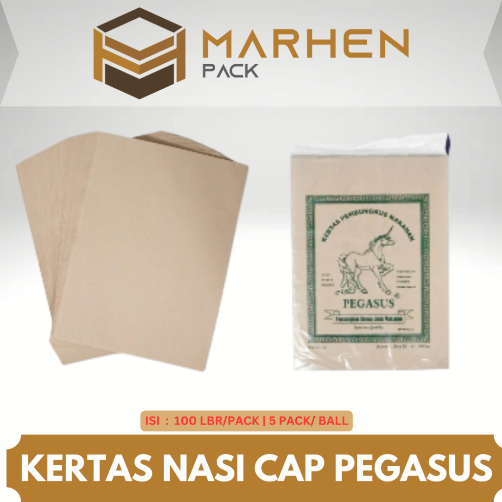 Kertas Nasi Cap Pegasus isi 100 Lbr / Kertas Nasi Coklat