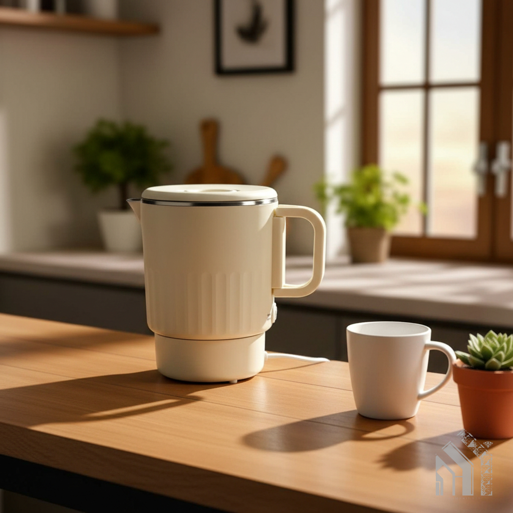 Teko kettle travel pemanas air lipat mini portable otomatis stainless steel anti karat berkualitas