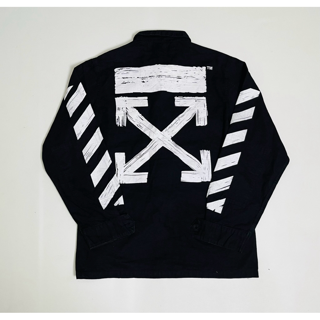Jaket kemeja off white hitam