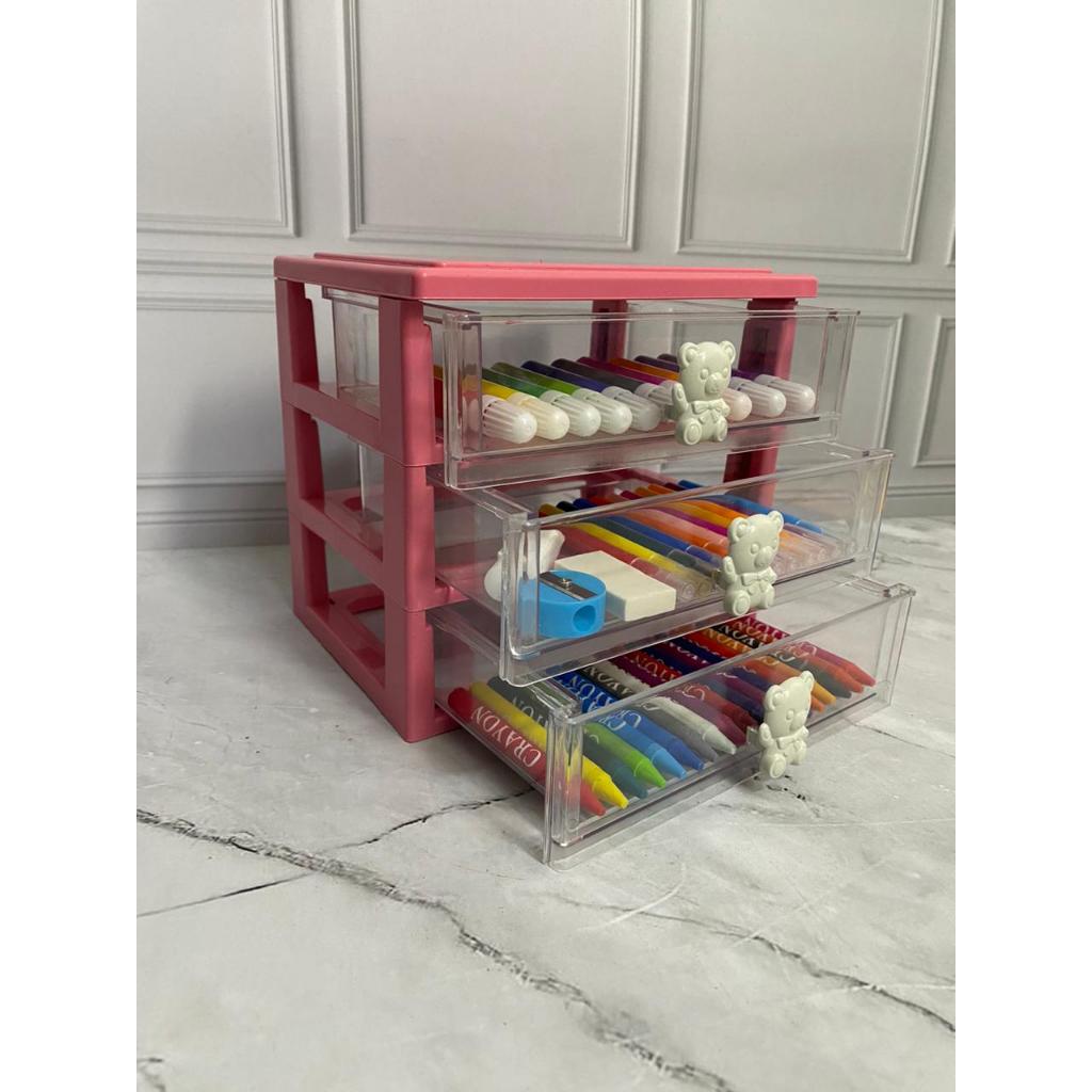 Laci Makeup Rak Kosmetik Laci Mini Kecil Susun Aesthetic Lemari Alat Tulis Co