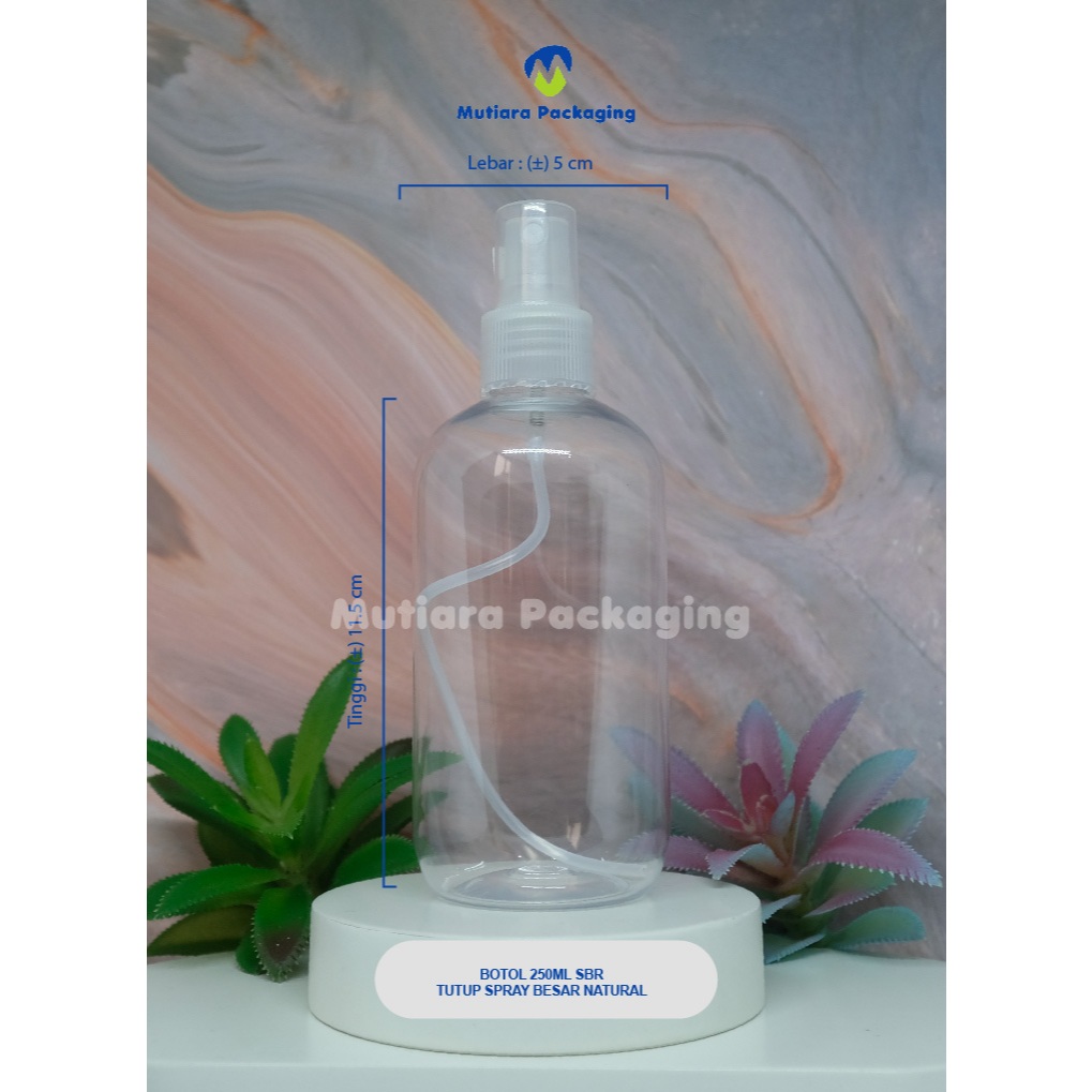 Botol SBR 250ml tutup spray natural / Tutup spray botol SBR 250ml natural - Botol tutup spray 250ml 