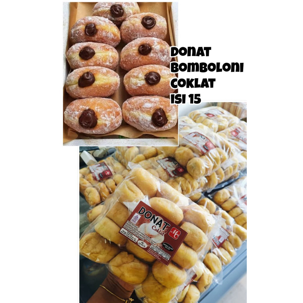 DONAT BOMBOLONI COKLAT LUMER FROZEN ISI 15 PCS