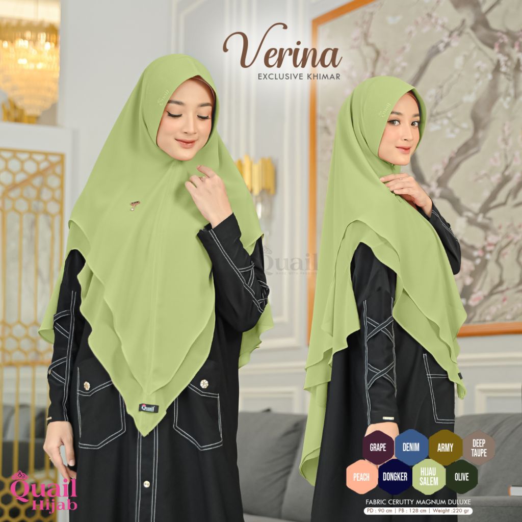 Quail Hijab Instan Bergo Jumbo Premium Ceruty VERINA