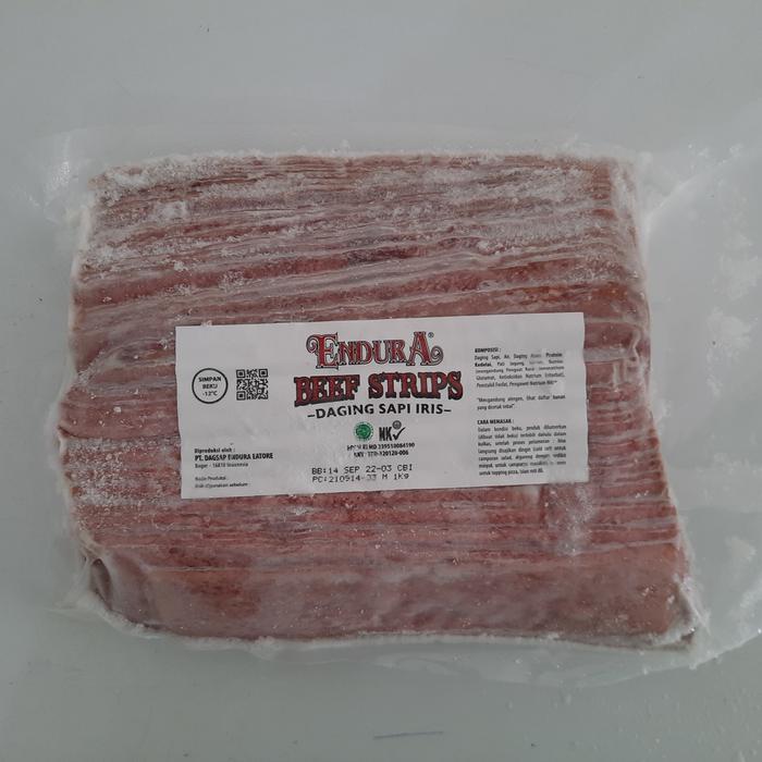 ENDURA BEEF STRIP/BEEF BACON/IRISAN DAGING SAPI 1KG, HALAL100%