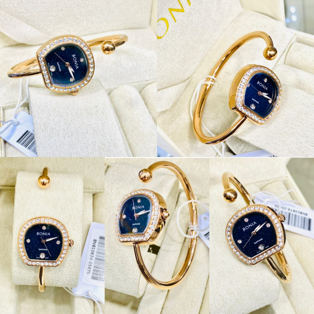 JAM TANGAN WANITA BONIA SONIA BNB10874-2587S SAPPHIRE ROSEGOLD BLUE ORIGINAL