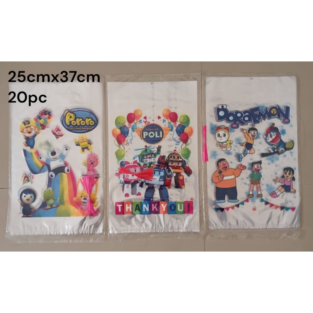 Plastik Kue Ulang Tahun Anak Karakter Lucu | Goodie Bag Ultah Anak Ukuran Besar & Kecil