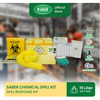 SABER CHEMICAL SPILL RESPONSE KIT - SOFT BAG 15 LITER - SC15-SK/SB