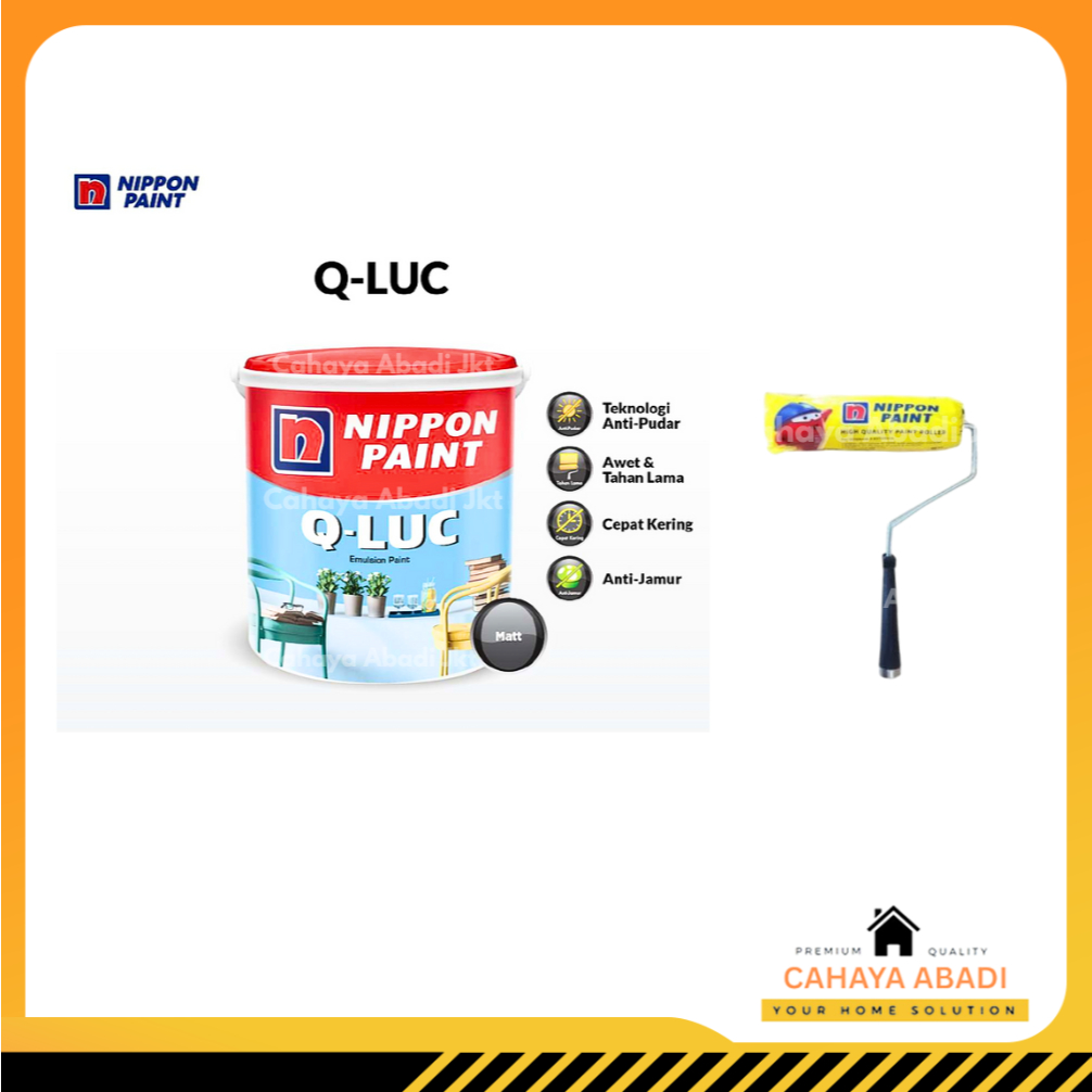 CAT TEMBOK QLUC NIPPON PAINT 18KG + ROLL KUAS NIPPON