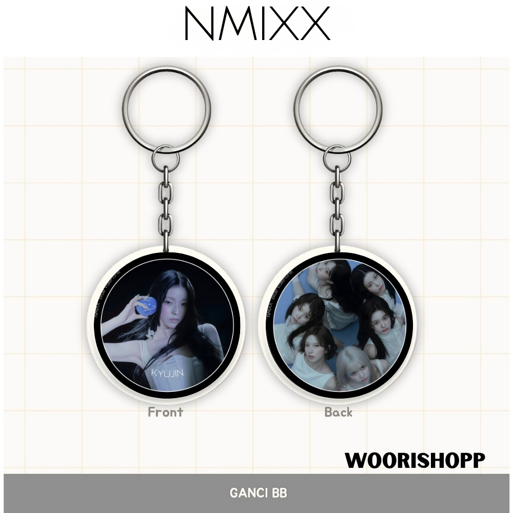 KEYCHAIN NMIXX BLUE VALENTINE GANCI BOLAK BALIK GANTUNGAN KUNCI KPOP UNOFFICIAL HAEWON JIWOO KYUJIN