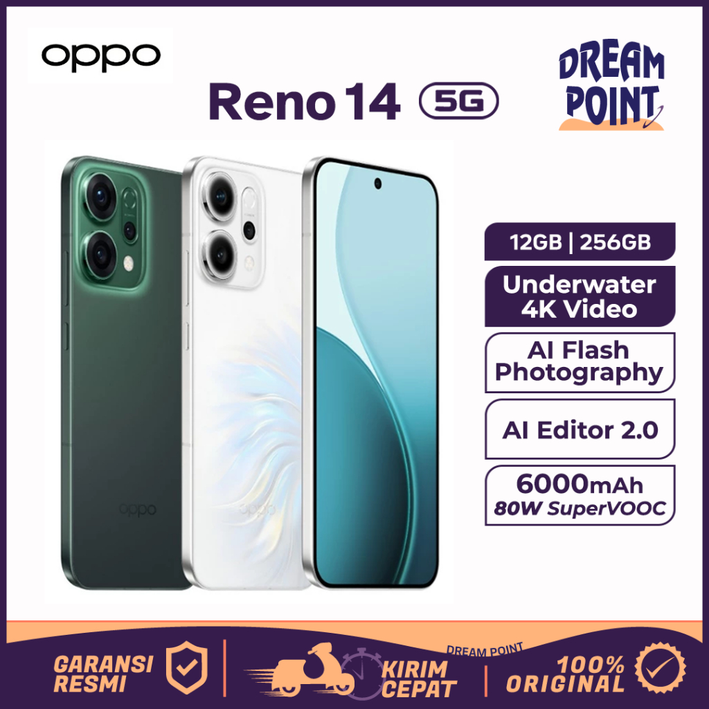 OPPO Reno15 5G 12/256GB | 8/256GB HP Android Kamera Terbaik HP Gaming Ram Besar HP OPPO Terbaru 2025