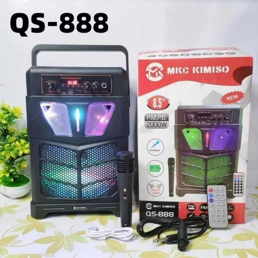 Speaker Bluetooth QS - 888 Spiker Werles 8,5 inc Super Bass