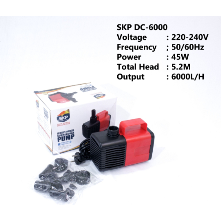 Pompa air kolam ikan koi aquarium skp dc 6000 low watt