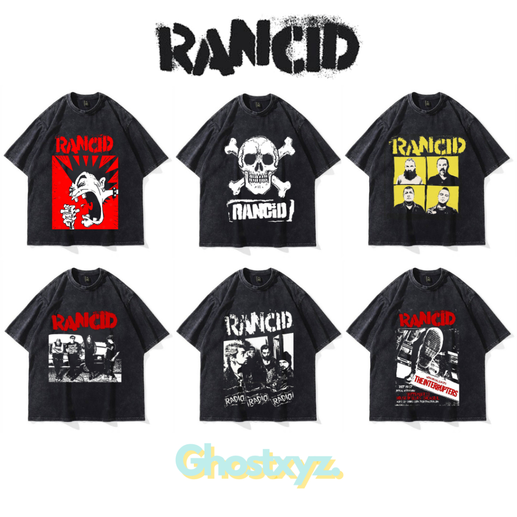Ghostxyz T-Shirt Rancid Wash Oversize Vintage Tee Baju Kaos