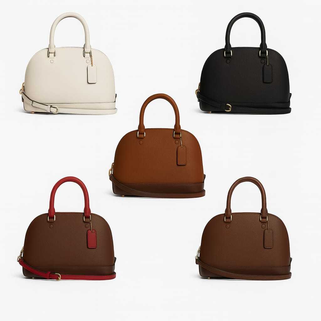 Tas Mini Sierra F27583 Satchel Signature Khaki Brown / Embossed Black / Mahogany Red / Mahogany