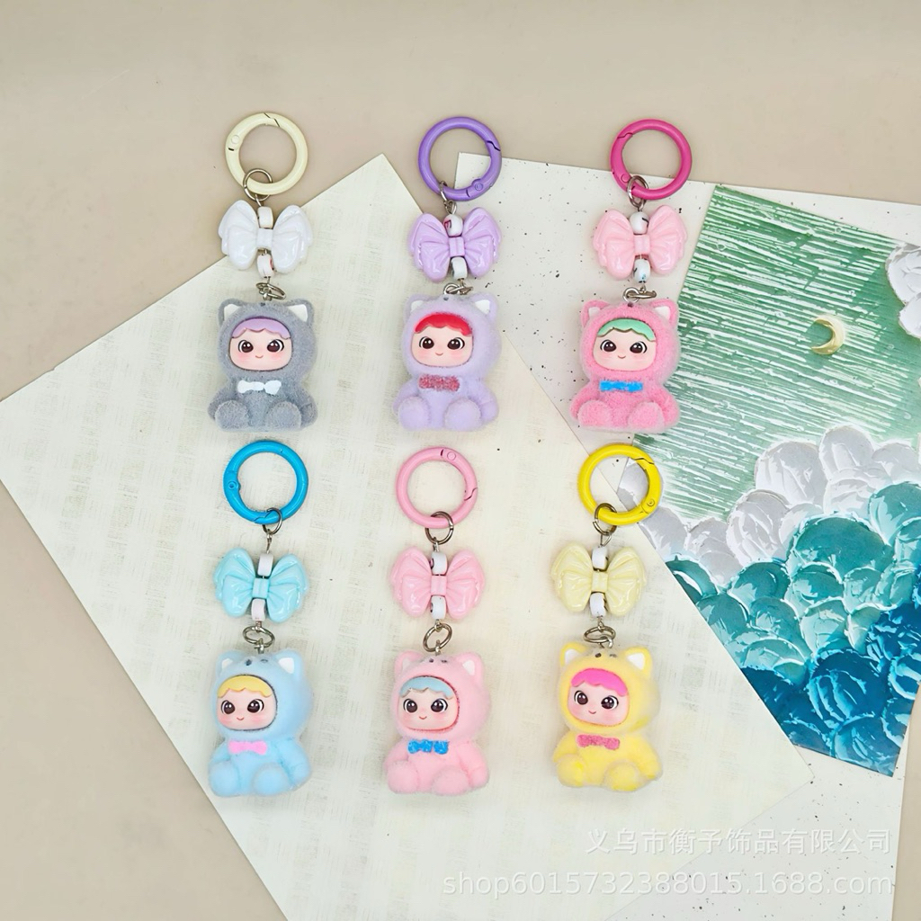 Keychain Boneka Kucing Pita Lucu