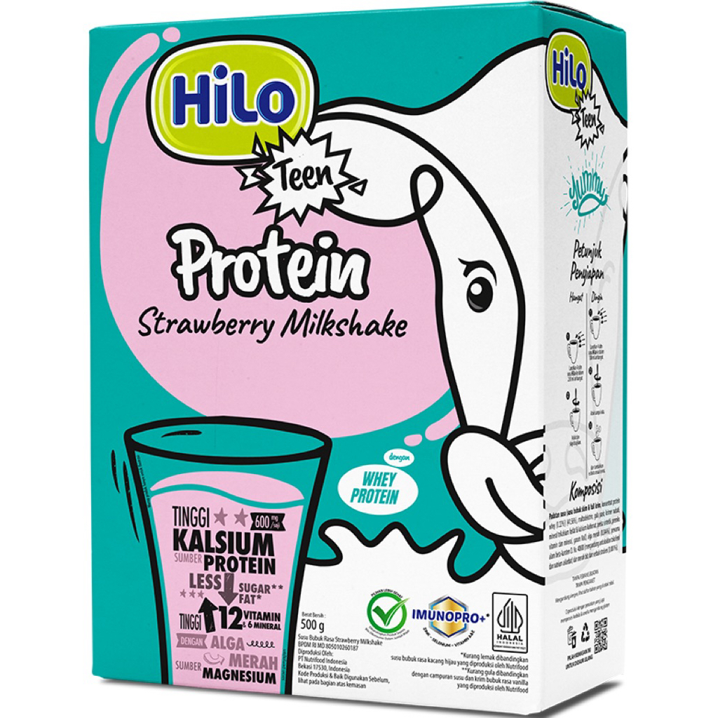 Hilo teen Strawberry Milkshake susu tinggi kalsium