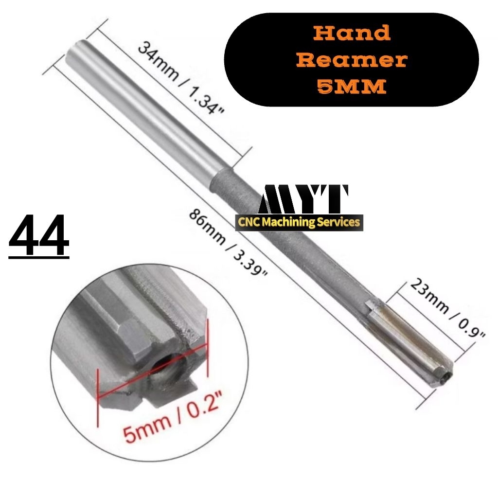 Reamer Mesin 5mm Hand Reamer Bosh Klep Motor 5MM HSS Baru