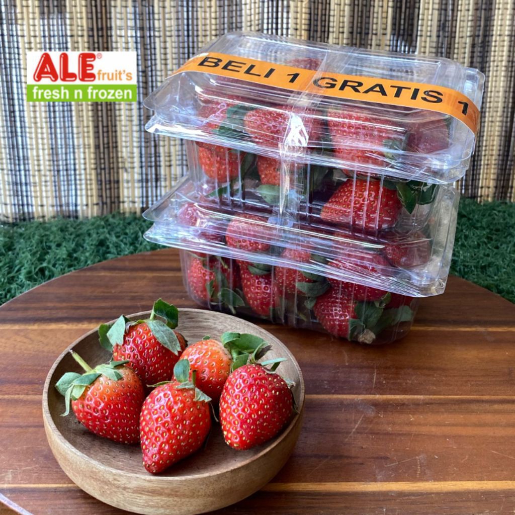 Strawberry Banded grade AB 250gr (2 mika),Fresh fruits,Buah segar,Paket hemat