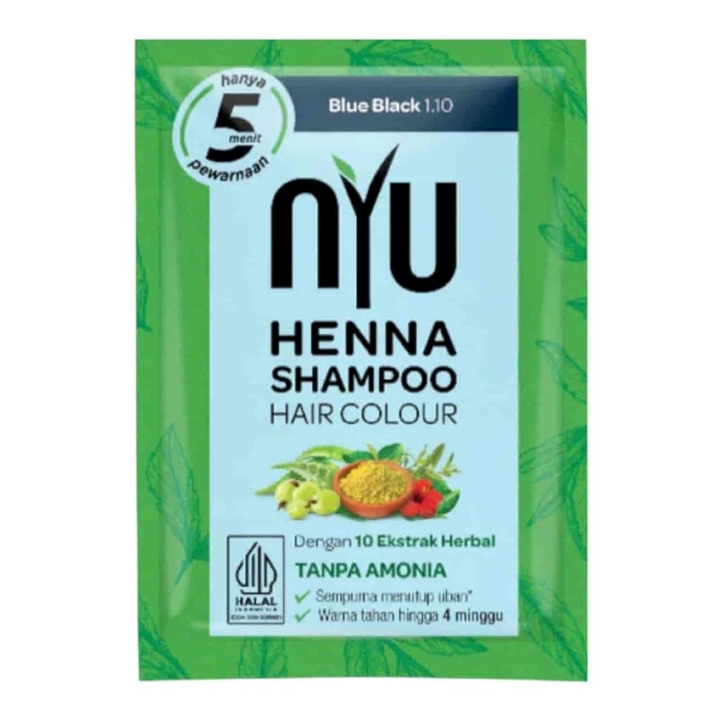 NYU HENNA SAMPO HAIR COLOUR Natural / Brown / Black Sachet 20ml