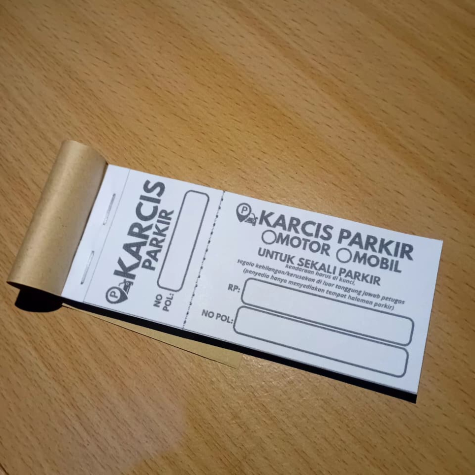 KARCIS MOTOR KARCIS MOBIL KARCIS PARKIR KENDARAAN MOTOR MOBIL