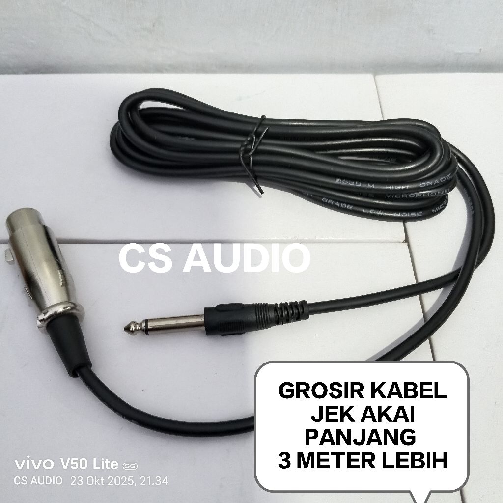KABEL MIKROFON, HARGA GROSIR, PANJANG 3 METER LEBIH