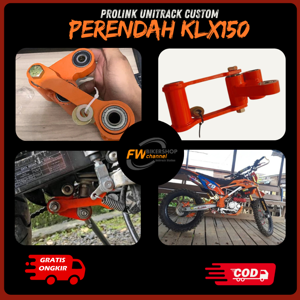 Unitrack Prolink Perendah Lowering KLX 150 KLX 140 & Dtracker Supermoto