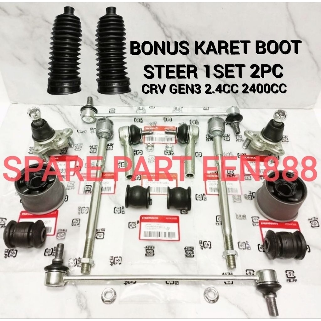 Paketan Paket Kaki Kaki Depan 16Pc CRV GEN3 GEN 3 2.4CC 2400CC TH 2007-2012 JAPAN Tie Rod Rack End L