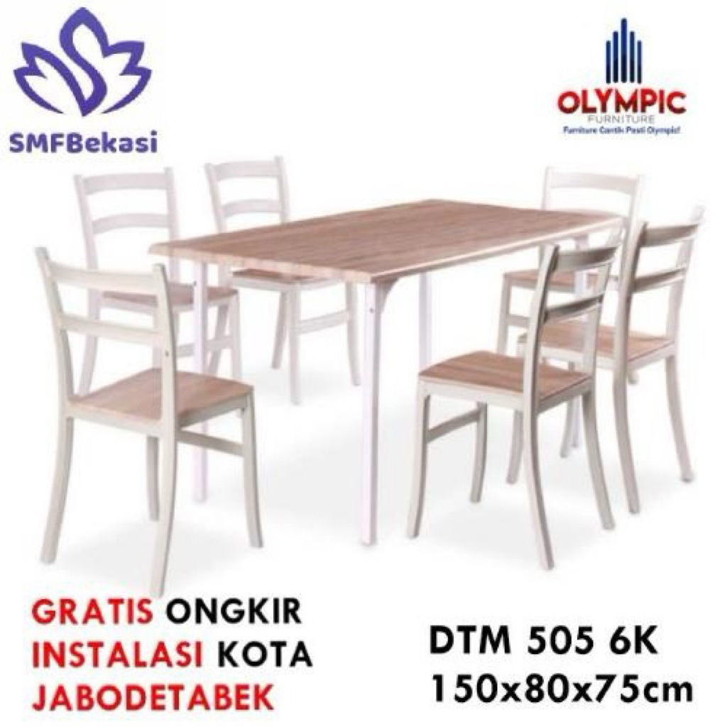 Meja Makan Set Olymplast DTM 505 A - Meja Makan Satu Set Murah - DTM SIMPSON - OLYMPLAST