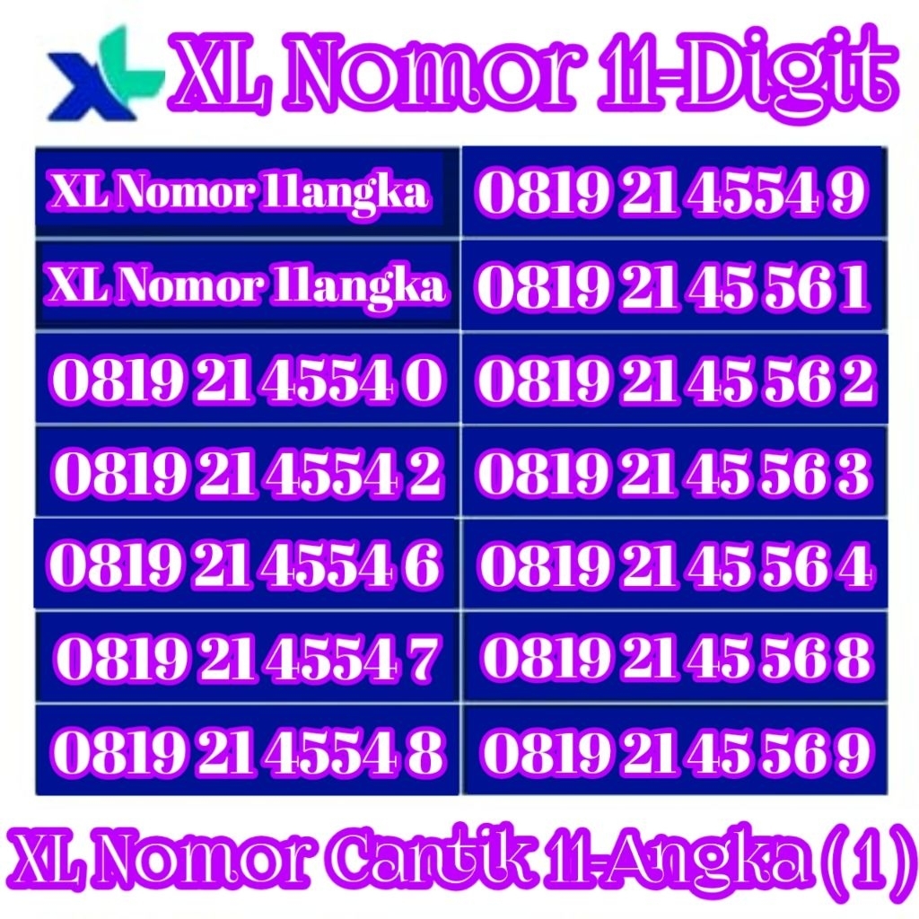 promo perdana XL nomor cantik 11digit(Cek Deskripsi)