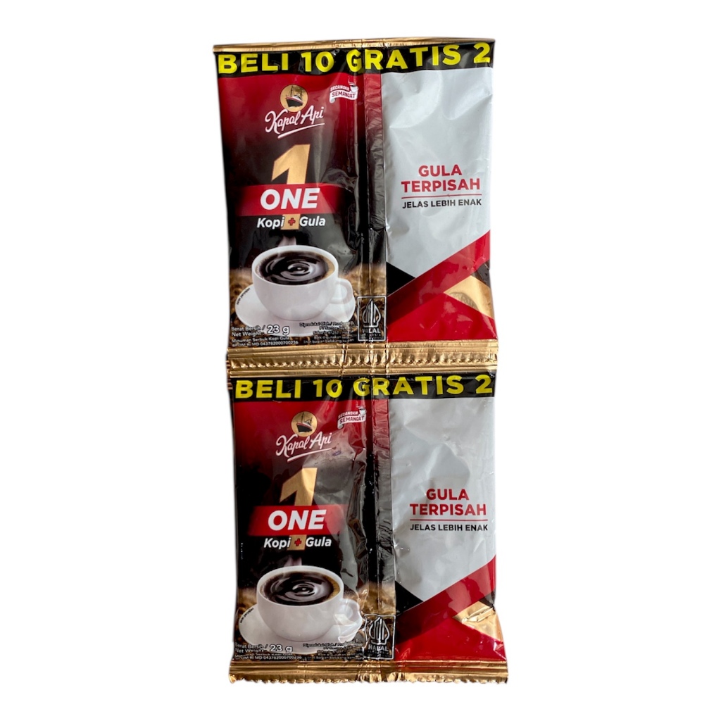 Kopi KAPAL API ONE Kopi Plus Gula Dengan GULA TERPISAH Kapal Api Satu