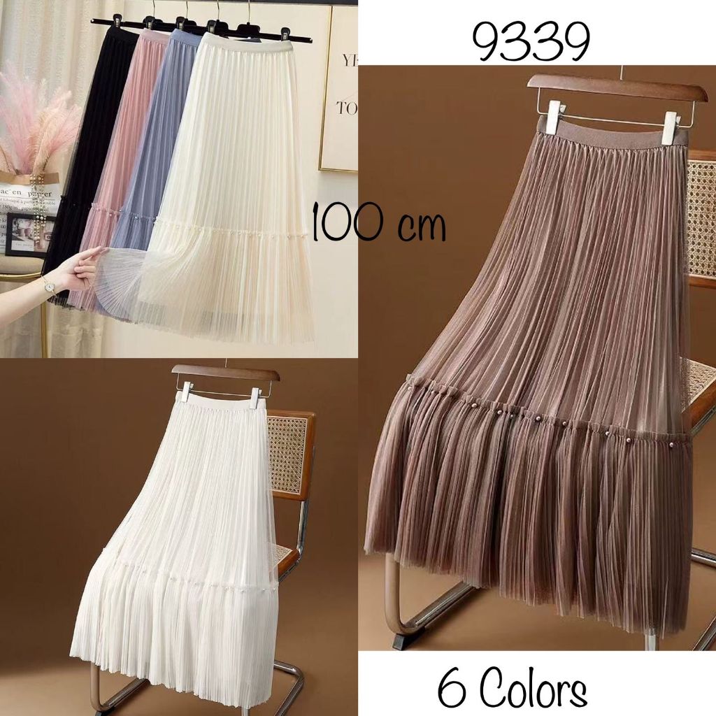 Rok Tutu Lipit Wanita Panjang Rok Maxi BKK Katun A-Line Import Premium