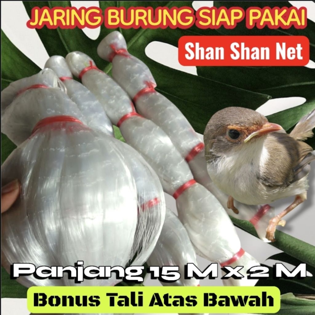 JARING BURUNG EMPRIT PANJANG 15 METER X 2 METER SIAP PAKI