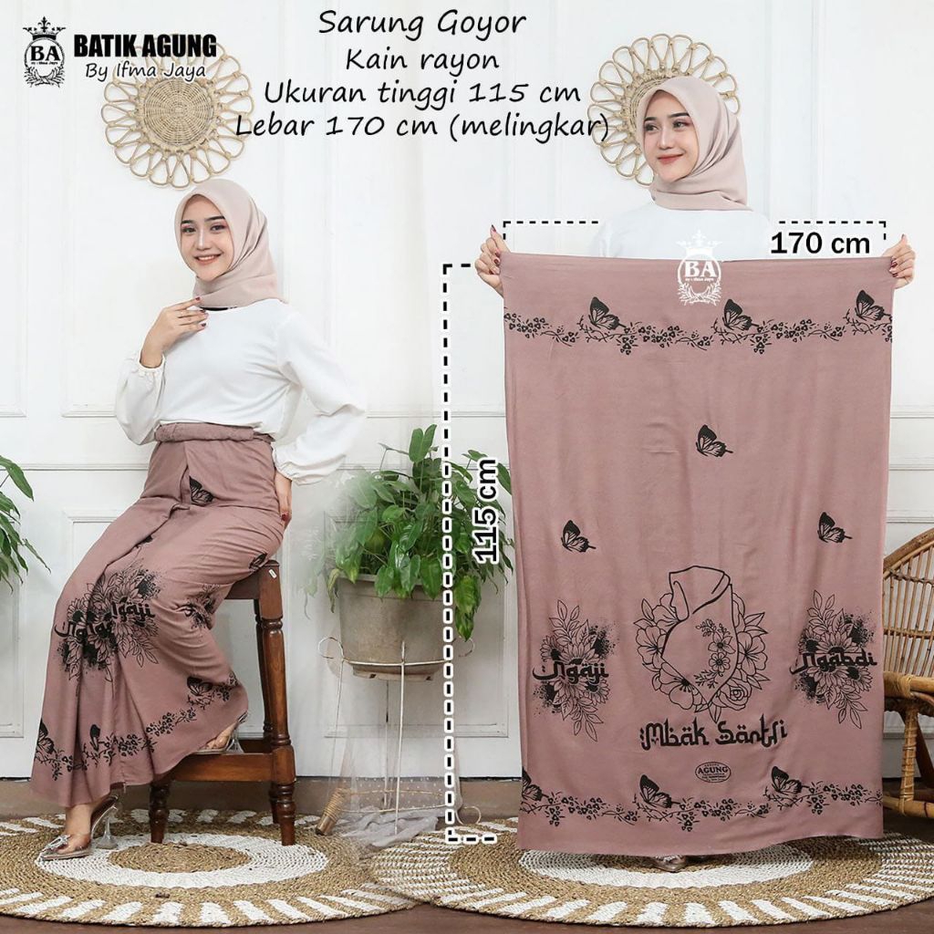 Sarung Mbak Santri Rayon Sarung Goyor Wanita Sarung Batik Agung Batik Pekalongan