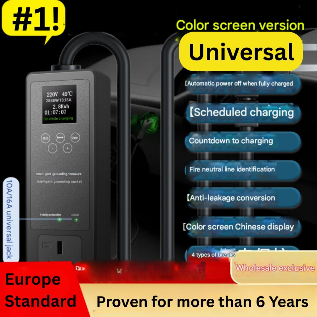 New Energy Newenergy Intelligent Grounding Socket Stop Kontak Pintar Eu Bebas Tanpa Grounding Lcd
