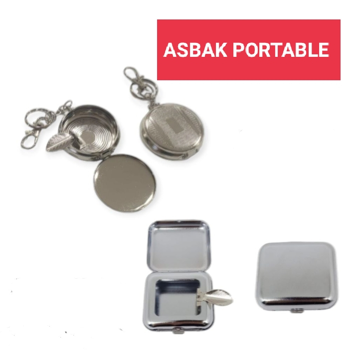 ASBAK PORTABLE KOTAK ASBAK BULAT GANTUNGAN KUNCI PORTABLE ASTRAY