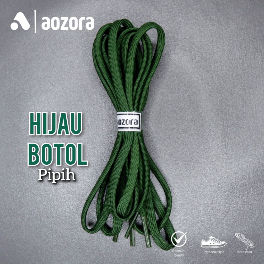 tali sepatu bola tali sepatu futsal tali pipih gepeng tali casual pipih pria dan wanita warna hijau 
