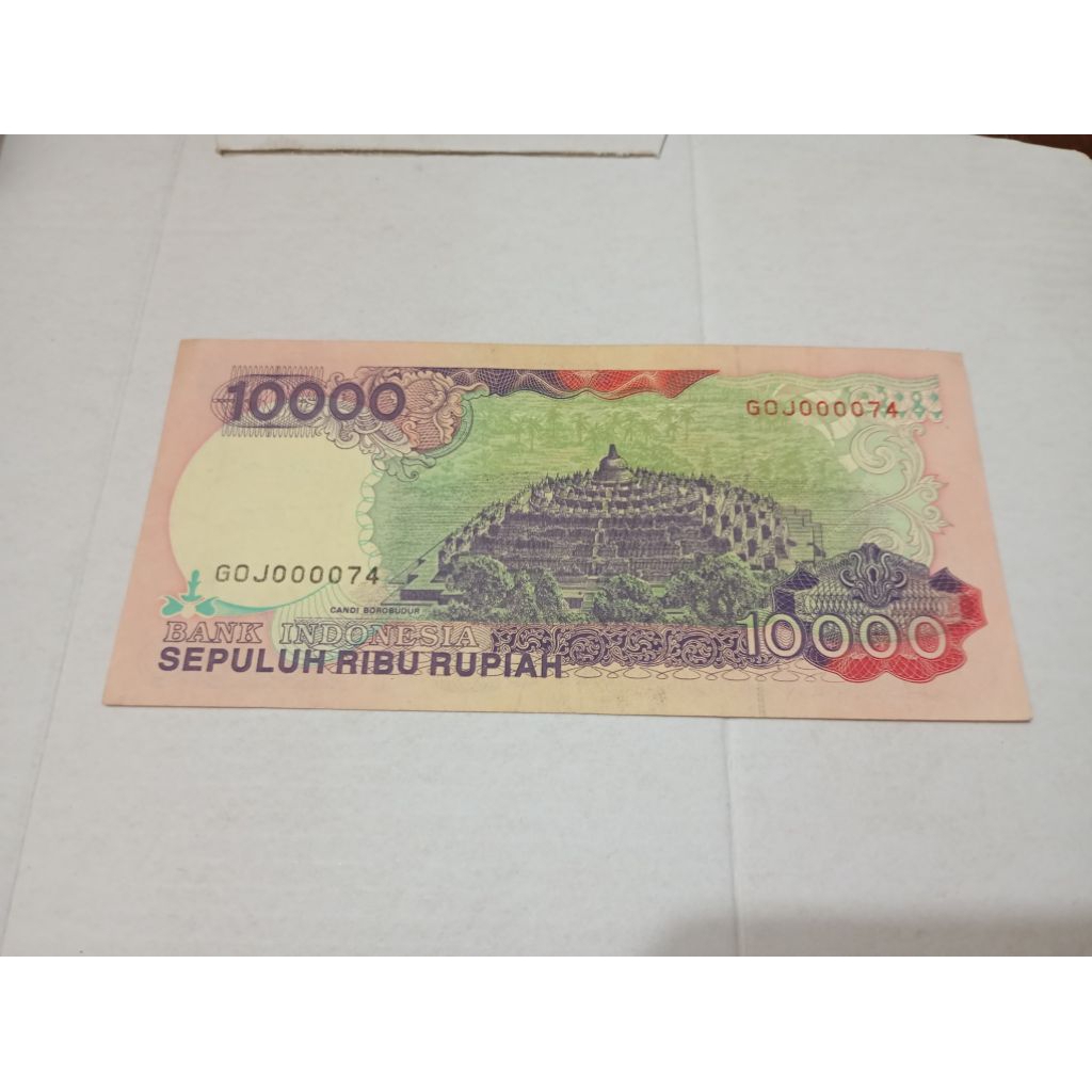 Seri cantik Uang kuno Indonesia Asli 10000 Hamengku No seri GOJ 000074, tahun 1992 original,