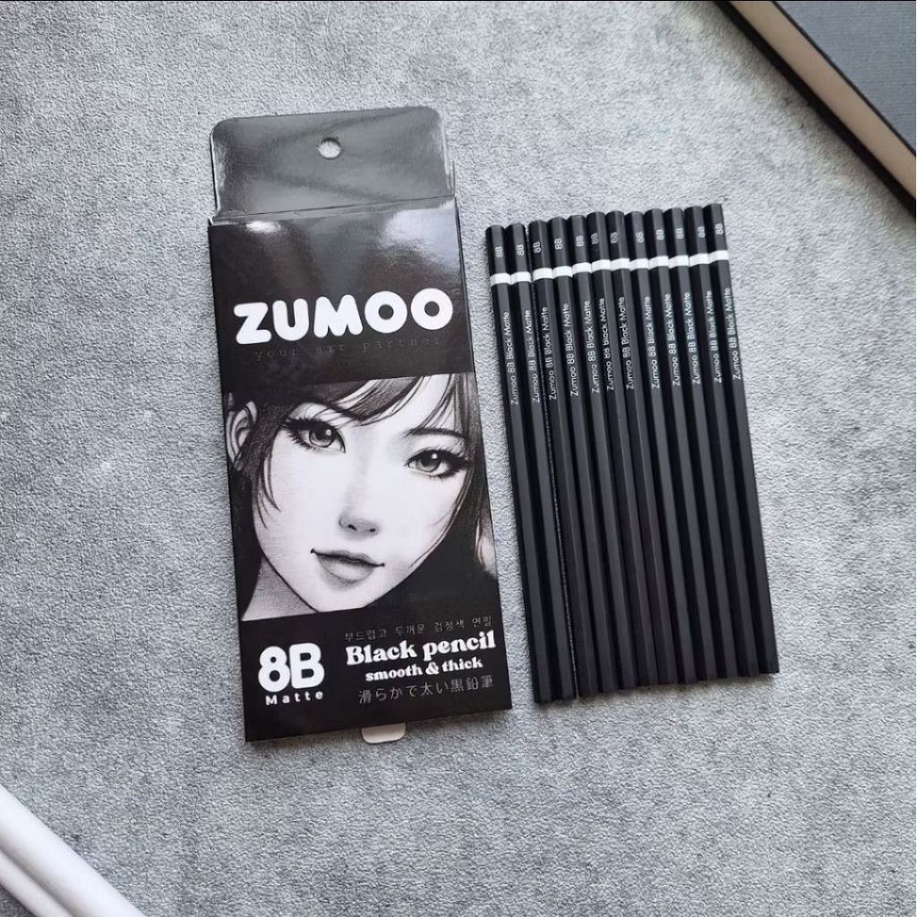 Zumoo 8B black pensil penebal mewarnai