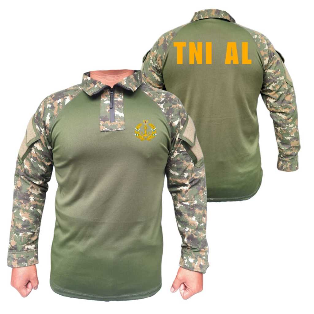 Kaos BDU TNI AL Loreng Sage Green Terbaru - Desain Militer Keren