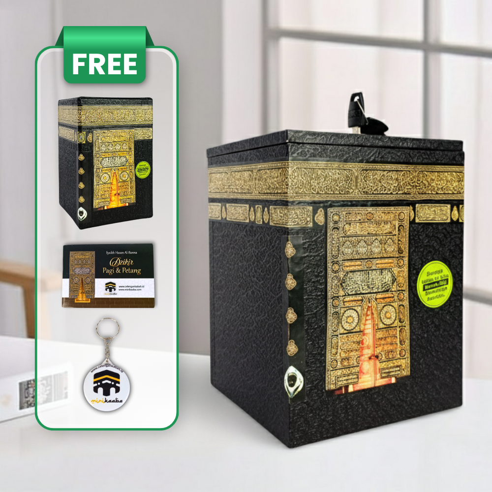 Celengan Kabah Jumbo Kunci Free Kabah Mini | Celengan Kabah Dengan Kunci | Celengan Miniatur Ka'bah